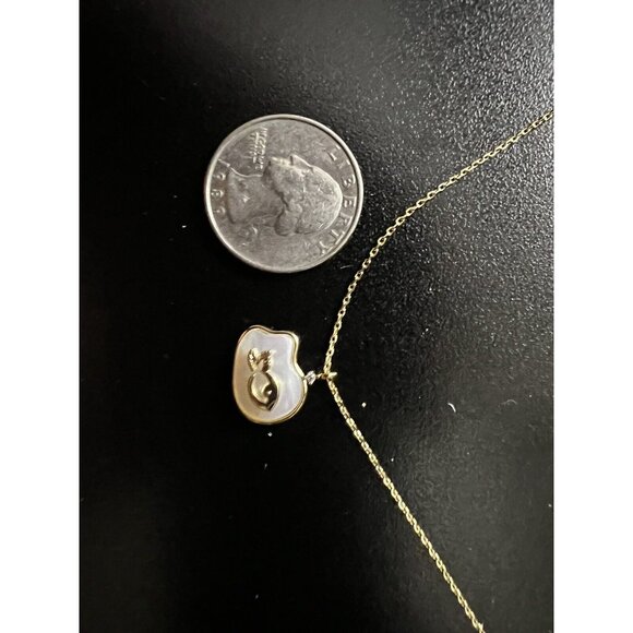 Beautiful Belk PISCES Pearlescent Gold Fish Pendant Gold Chain Necklace - Picture 7 of 7